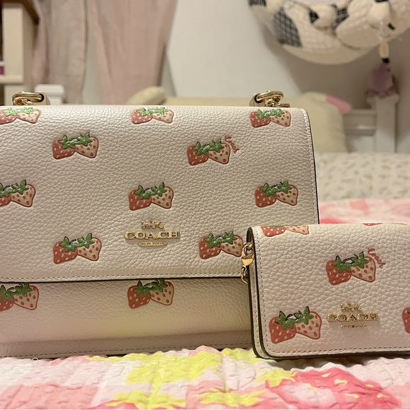 Coach Handbags - coach klare crossbody + wallet strawberry print